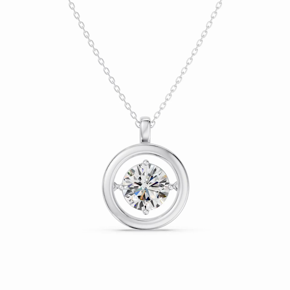 360 degree view of Evermotion Round Lab Diamond Pendant (2.00 ct.)