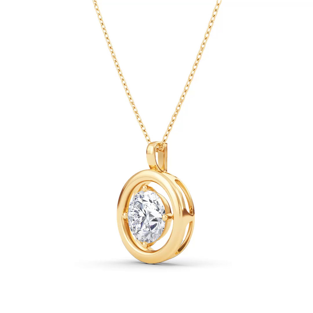 360 degree view of Evermotion Round Lab Diamond Pendant (2.00 ct.)