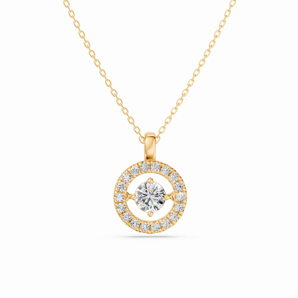 360 degree view of Evermotion Round Halo Lab Diamond Pendant (0.75 ct. tw.)