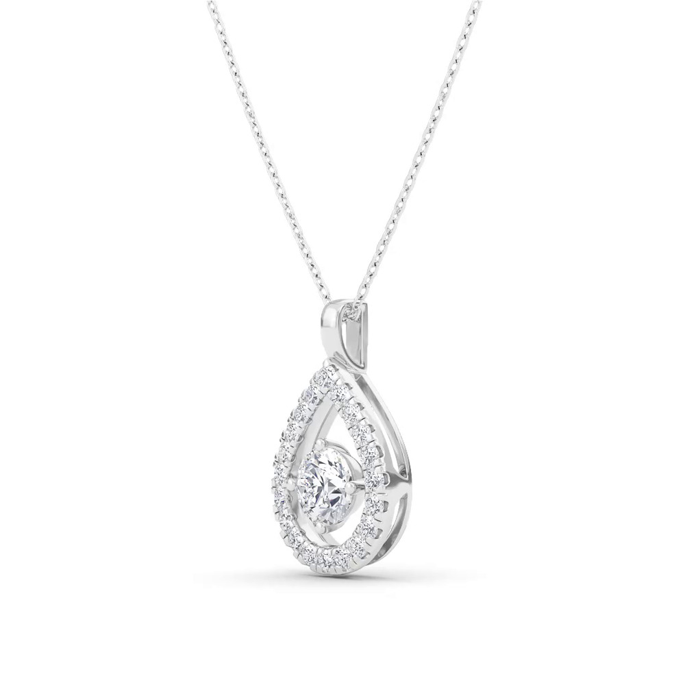 360 degree view of Evermotion Teardrop Halo Lab Diamond Pendant (0.75 ct. tw.)
