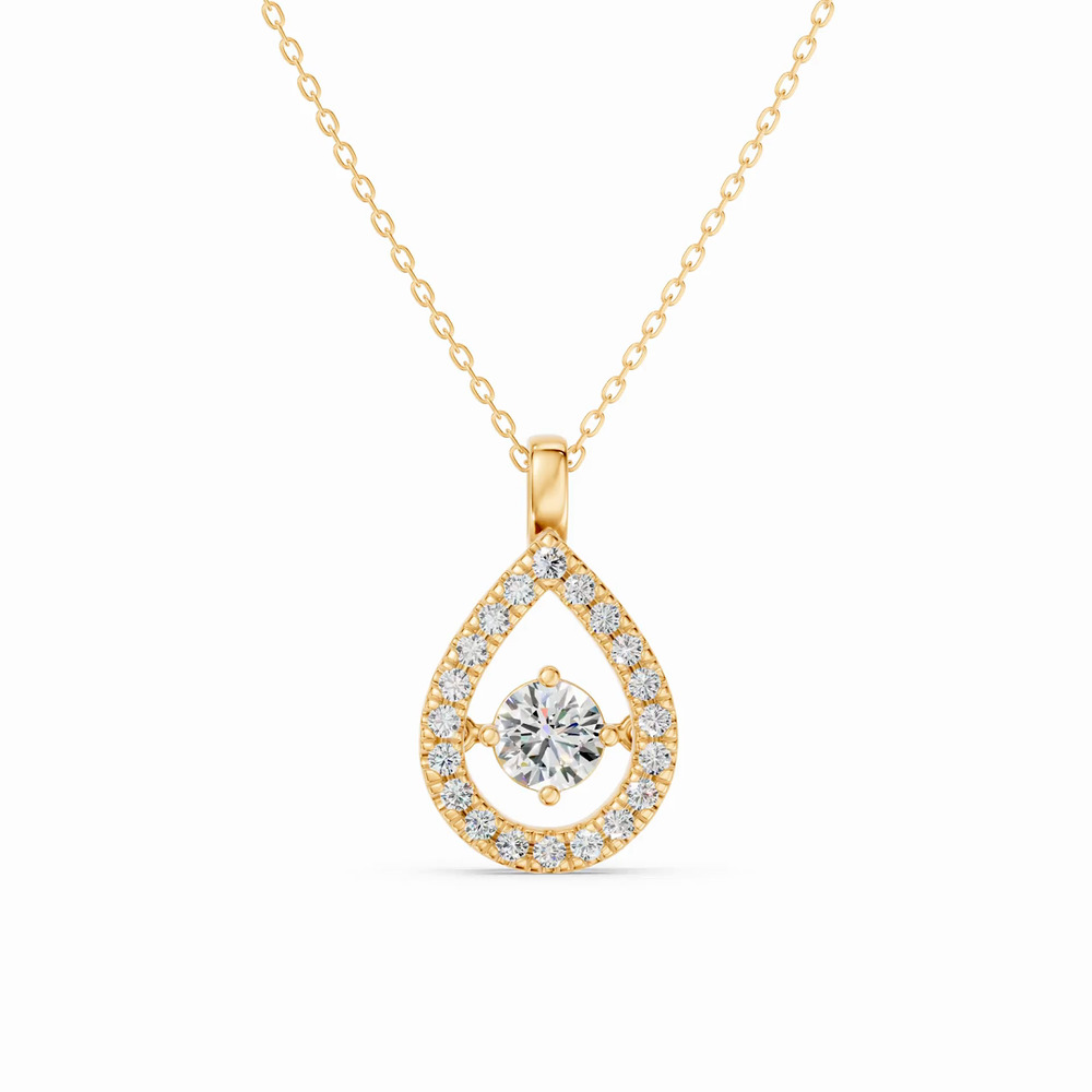 360 degree view of Evermotion Teardrop Halo Lab Diamond Pendant (0.75 ct. tw.)