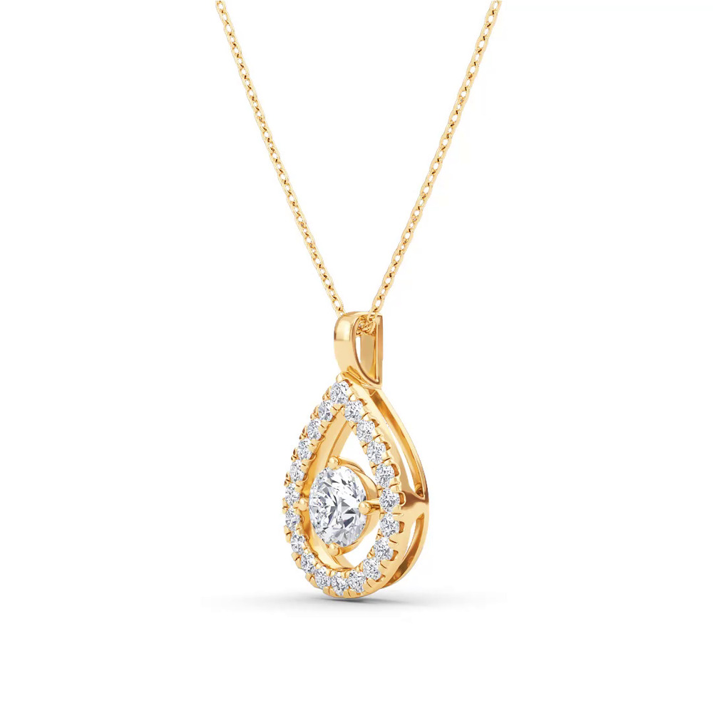 360 degree view of Evermotion Teardrop Halo Lab Diamond Pendant (0.75 ct. tw.)