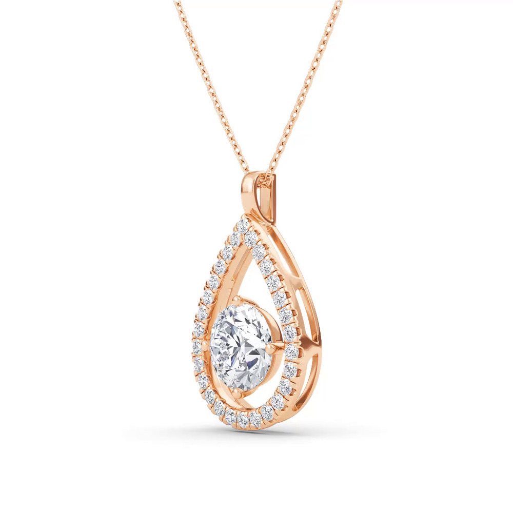 360 degree view of Evermotion Teardrop Halo Lab Diamond Pendant (2.40 ct. tw.)
