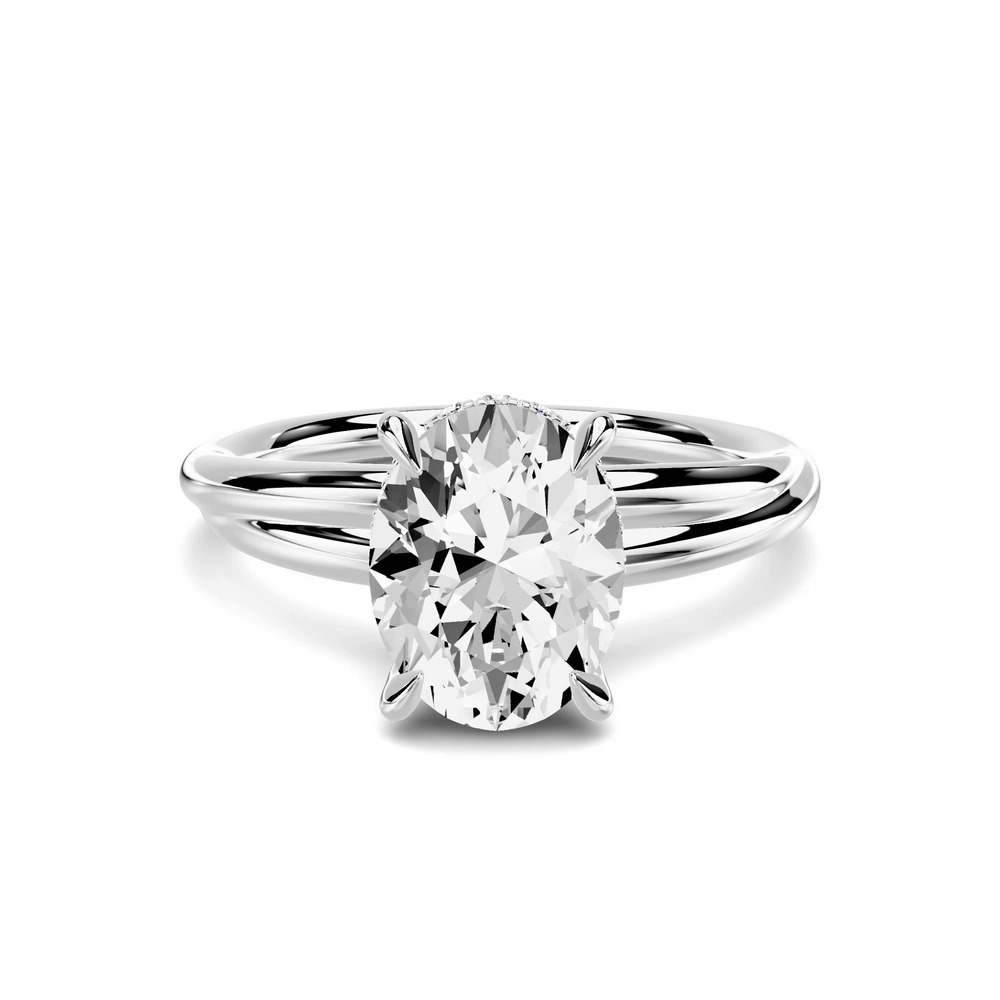 360 degree view of Avalon Double Crossover Hidden Halo 1.50 ct. Oval Lab Engagement Ring