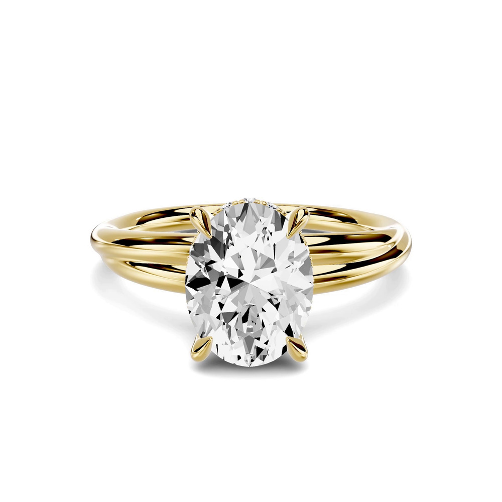 360 degree view of Avalon Double Crossover Hidden Halo 1.50 ct. Oval Lab Engagement Ring