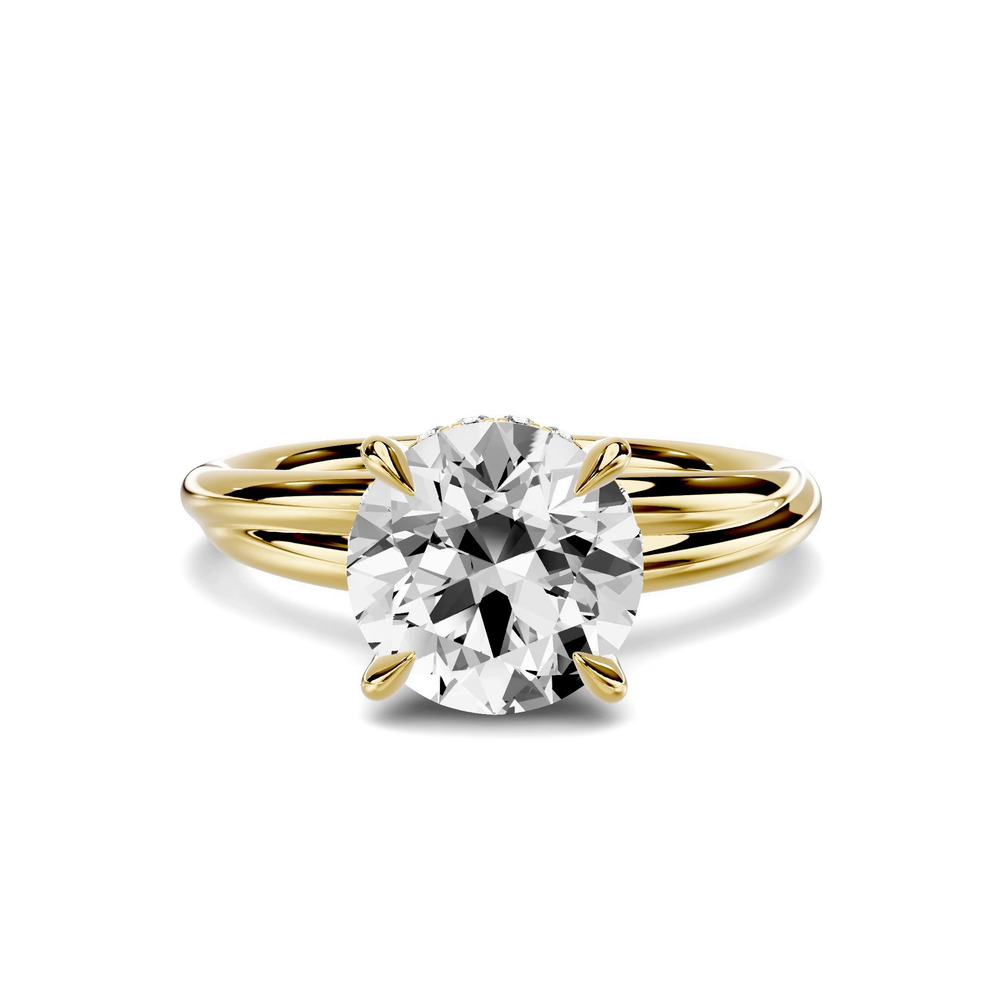 360 degree view of Avalon Double Crossover Hidden Halo 1.50 ct. Round Lab Engagement Ring