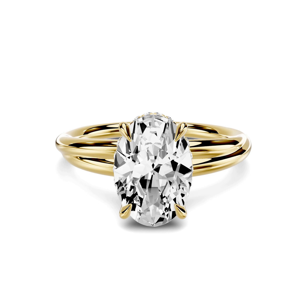 360 degree view of Avalon Double Crossover Hidden Halo 2.00 ct. Oval Lab Engagement Ring