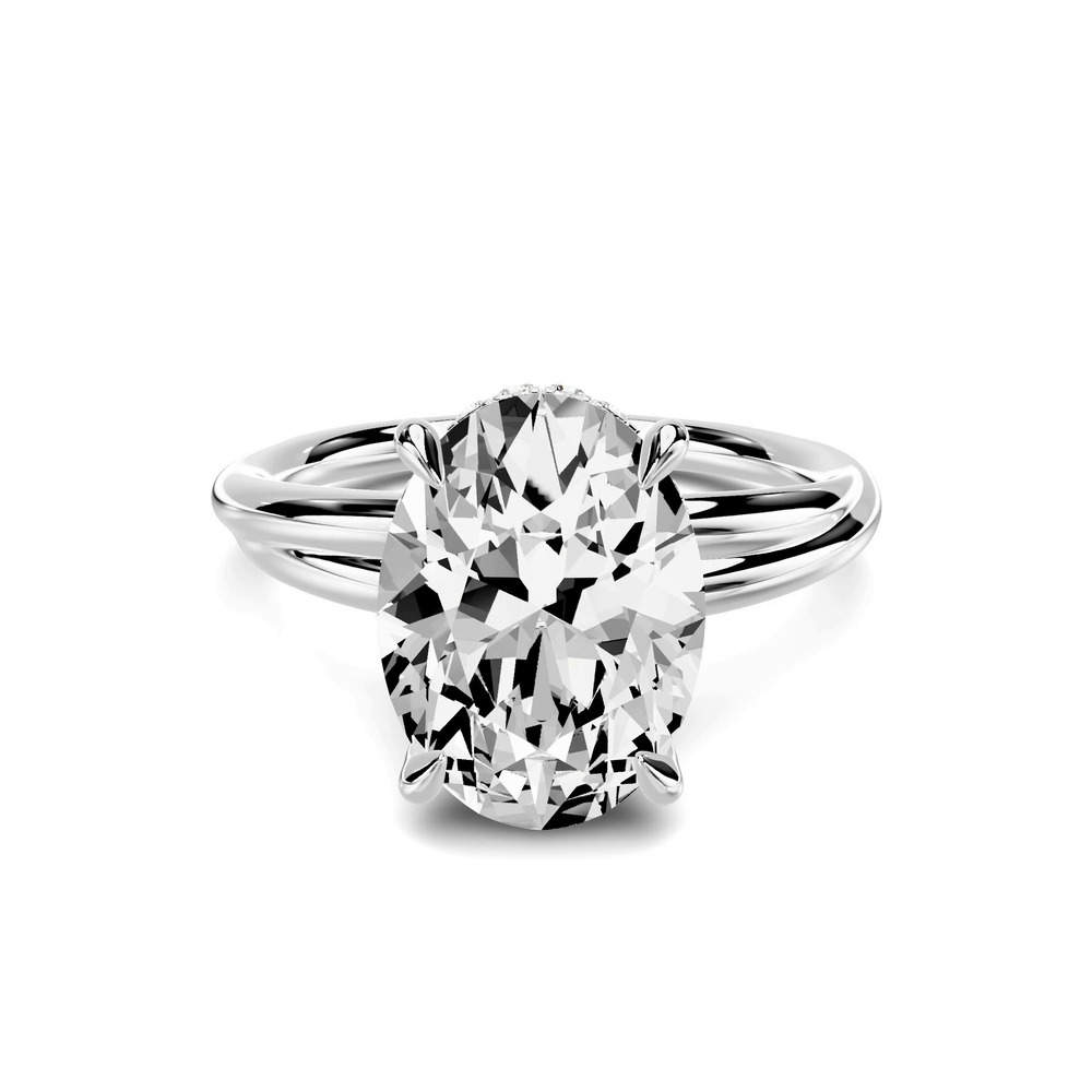 360 degree view of Avalon Double Crossover Hidden Halo 3.00 ct. Oval Lab Engagement Ring