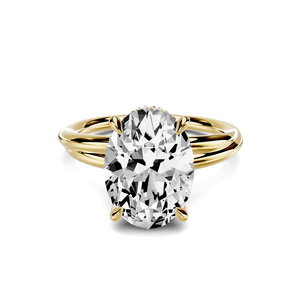 360 degree view of Avalon Double Crossover Hidden Halo 3.00 ct. Oval Lab Engagement Ring