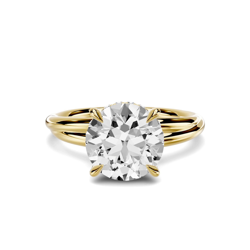 360 degree view of Avalon Double Crossover Hidden Halo 3.00 ct. Round Lab Engagement Ring