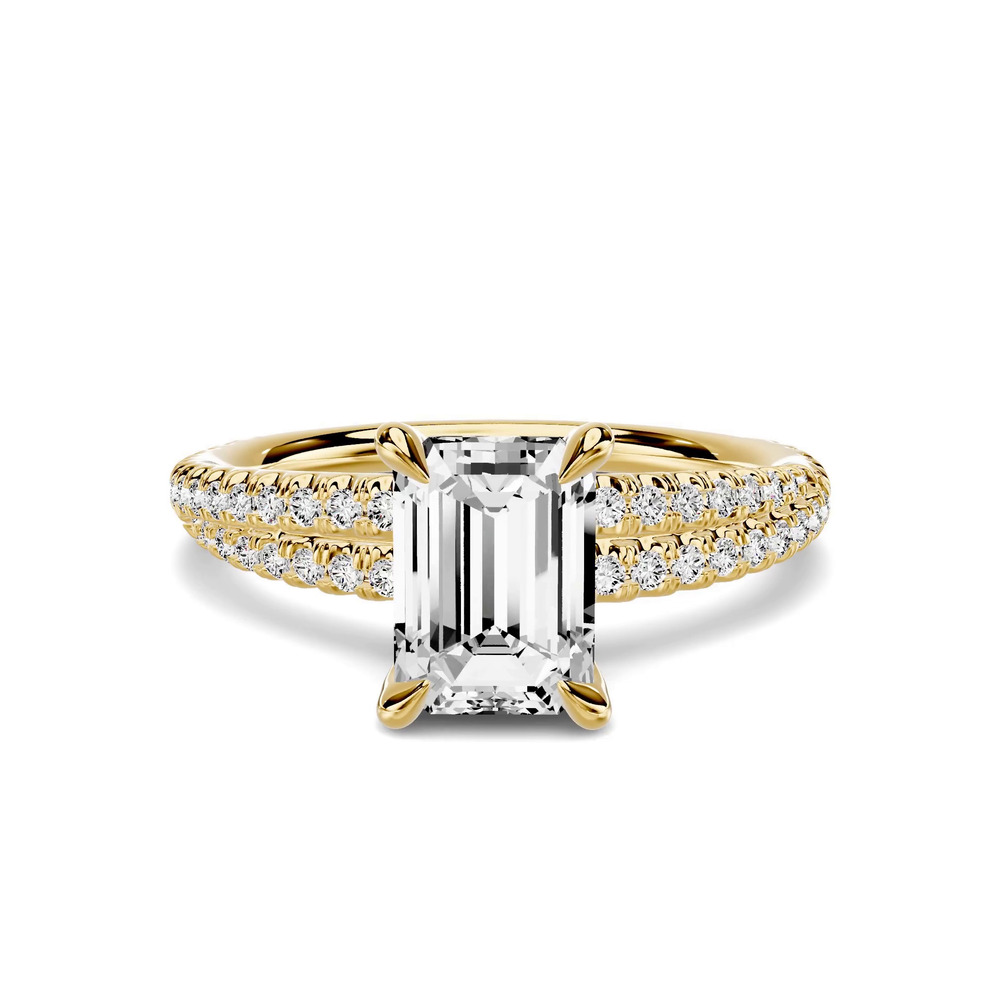 360 degree view of Avalon Double Pavé Crossover 1.00 ct. Emerald-Cut Lab Engagement Ring