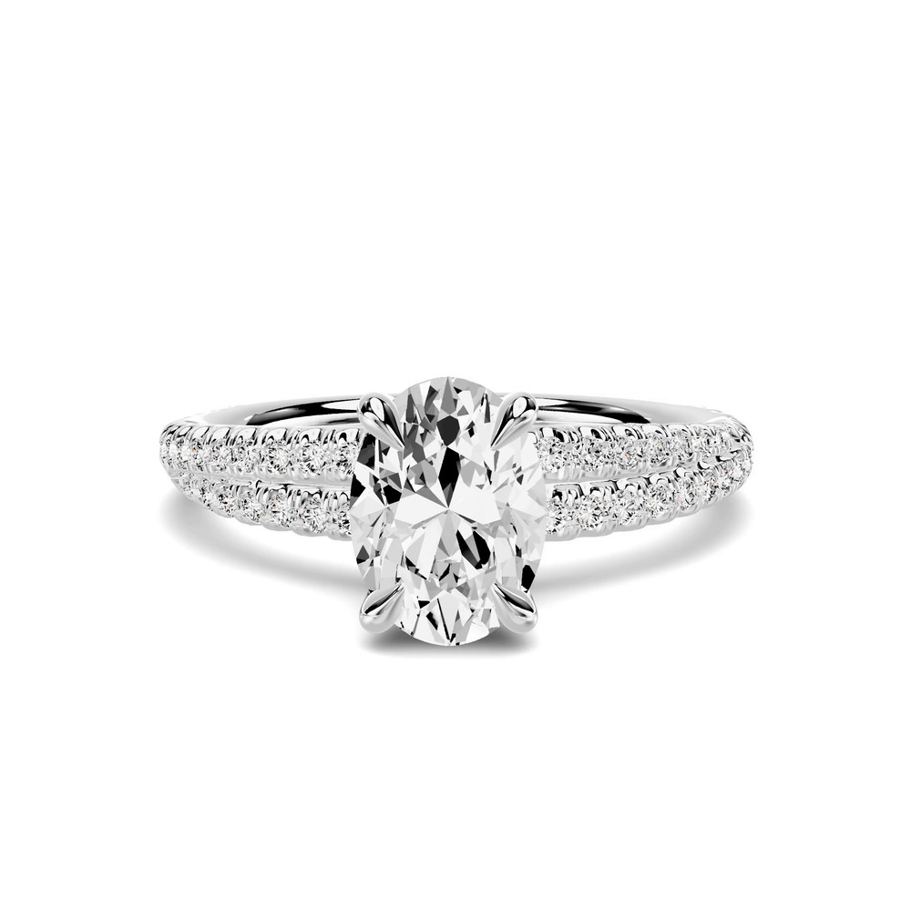 360 degree view of Avalon Double Pavé Crossover 1.00 ct. Oval Lab Engagement Ring
