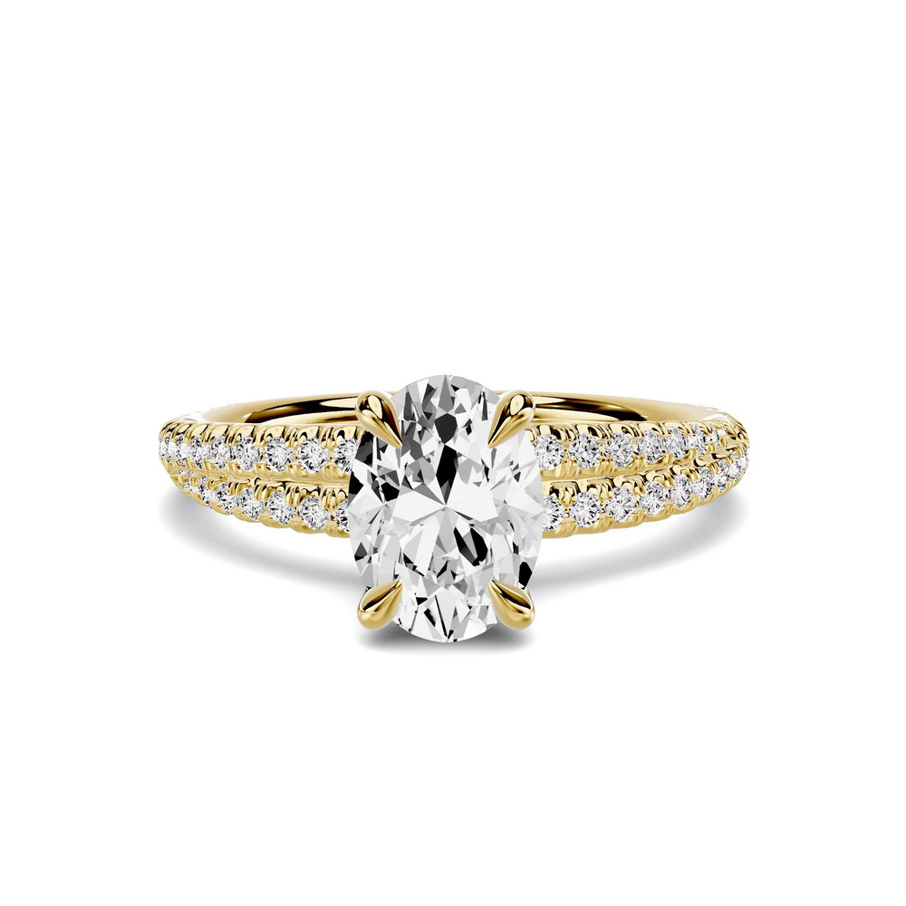 360 degree view of Avalon Double Pavé Crossover 1.00 ct. Oval Lab Engagement Ring