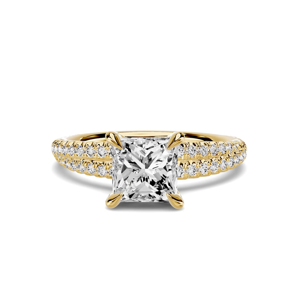 360 degree view of Avalon Double Pavé Crossover 1.00 ct. Princess-Cut Lab Engagement Ring
