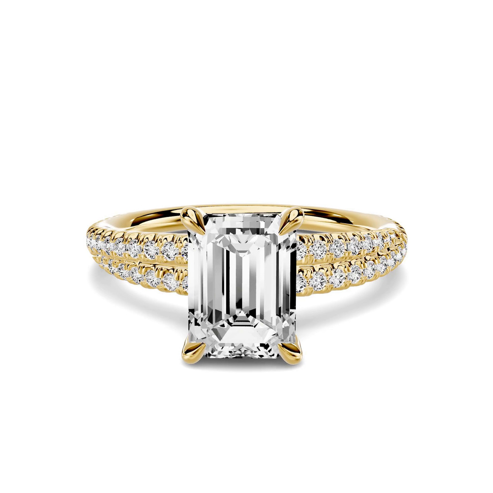 360 degree view of Avalon Double Pavé Crossover 1.50 ct. Emerald-Cut Lab Engagement Ring
