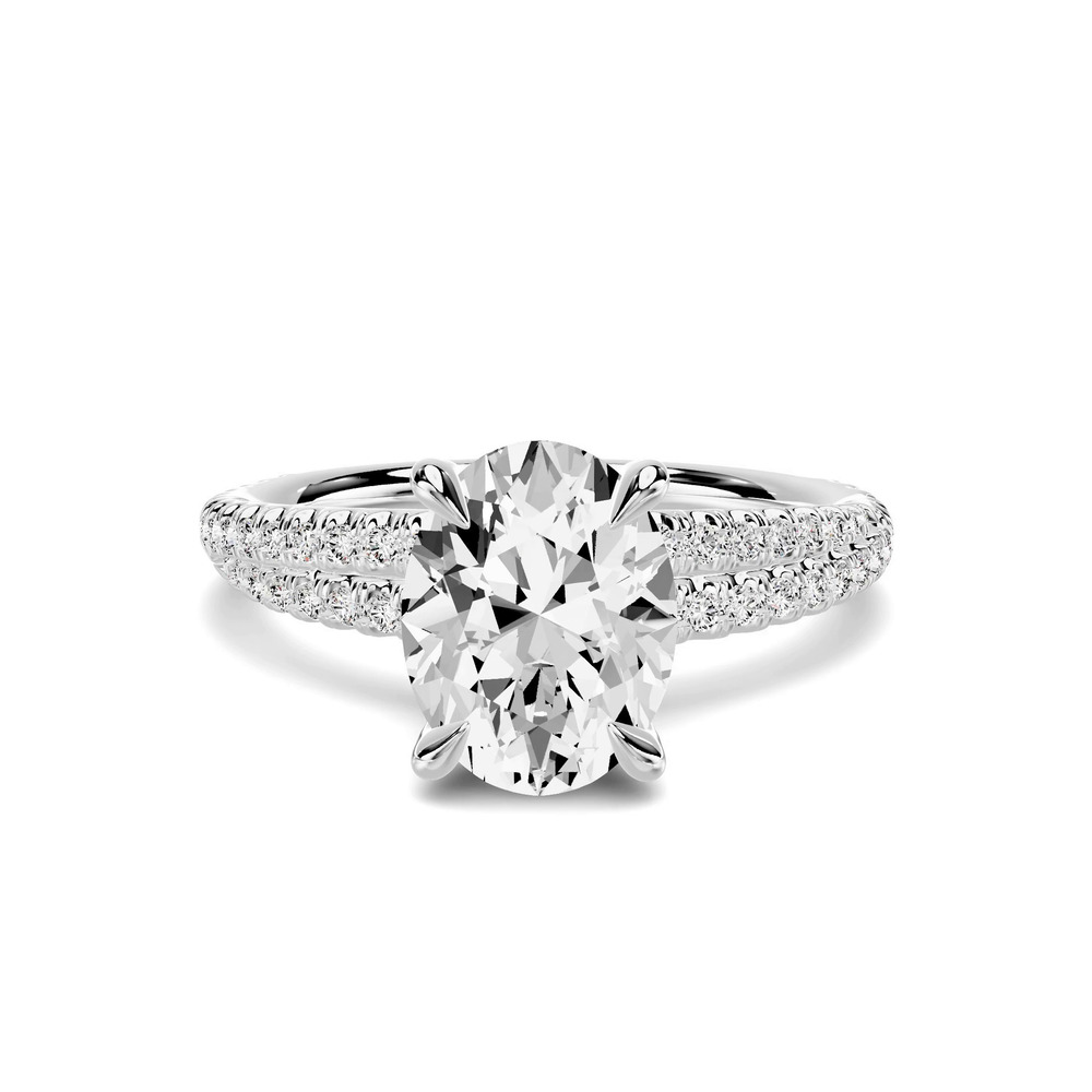 360 degree view of Avalon Double Pavé Crossover 1.50 ct. Oval Lab Engagement Ring