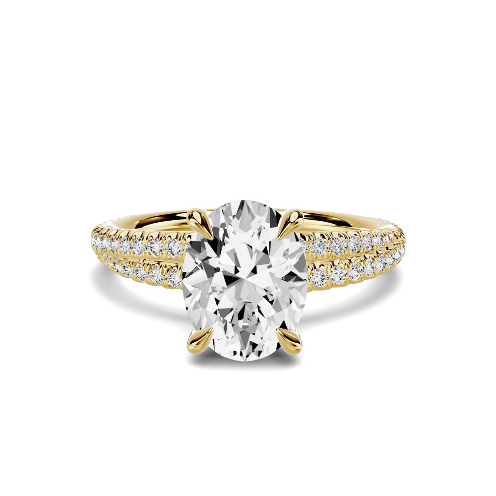 360 degree view of Avalon Double Pavé Crossover 1.50 ct. Oval Lab Engagement Ring