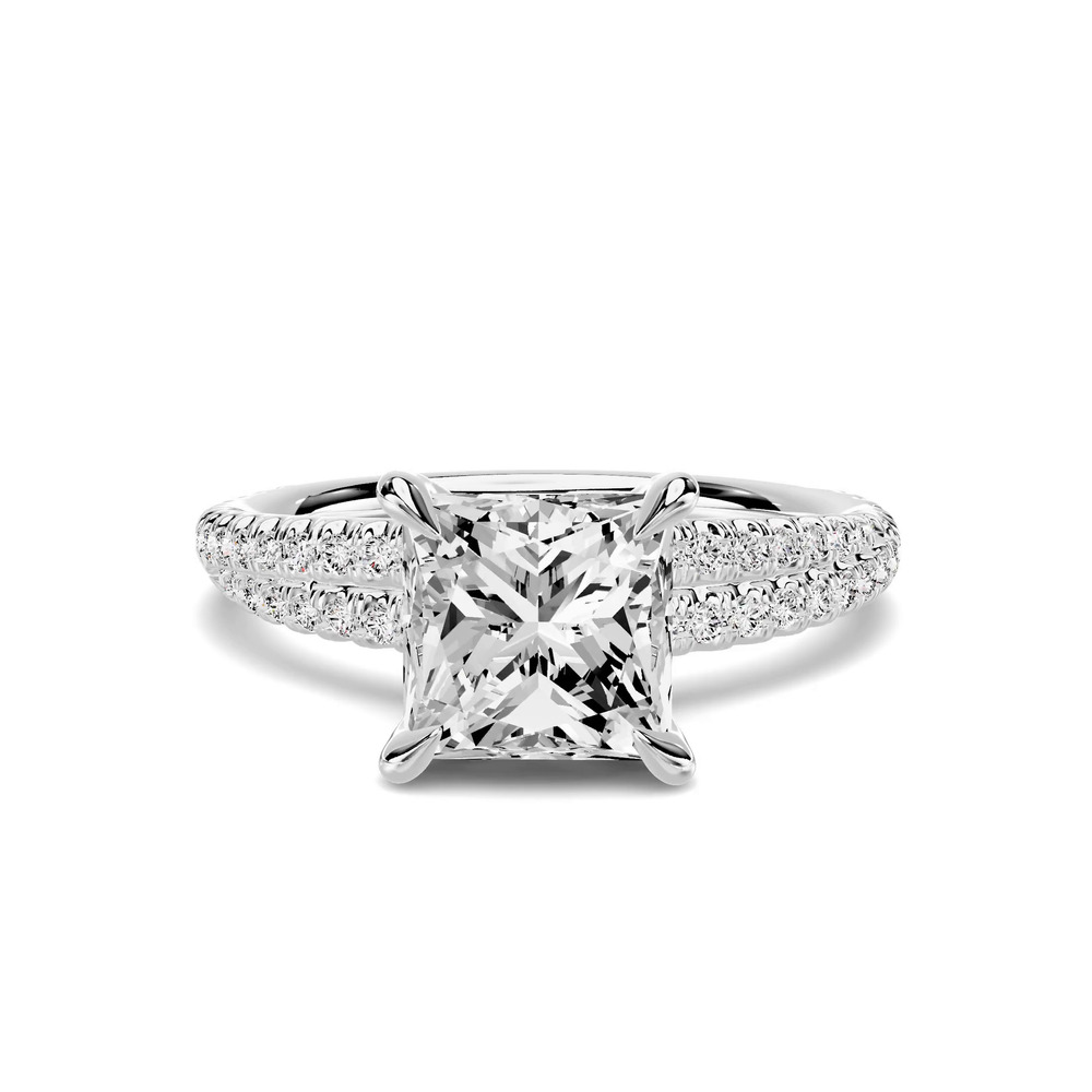 360 degree view of Avalon Double Pavé Crossover 1.50 ct. Princess-Cut Lab Engagement Ring