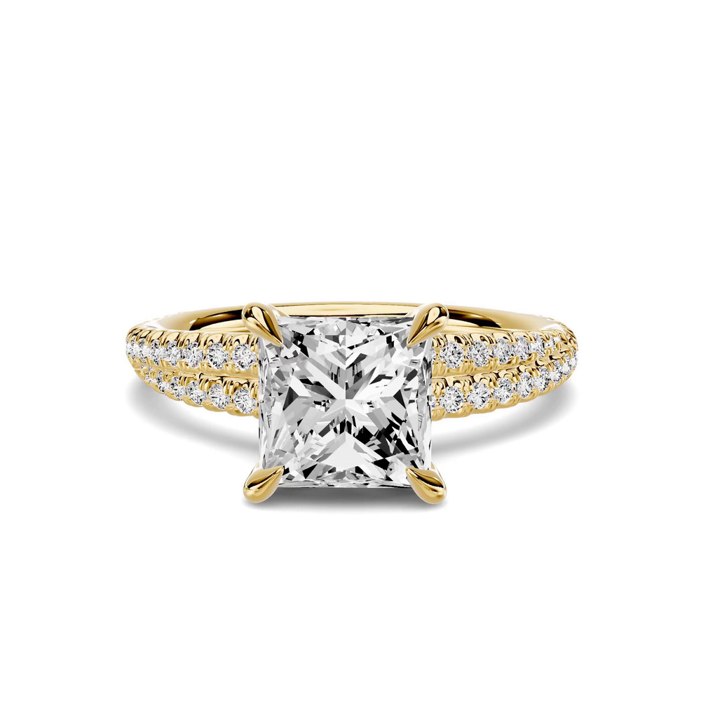 360 degree view of Avalon Double Pavé Crossover 1.50 ct. Princess-Cut Lab Engagement Ring