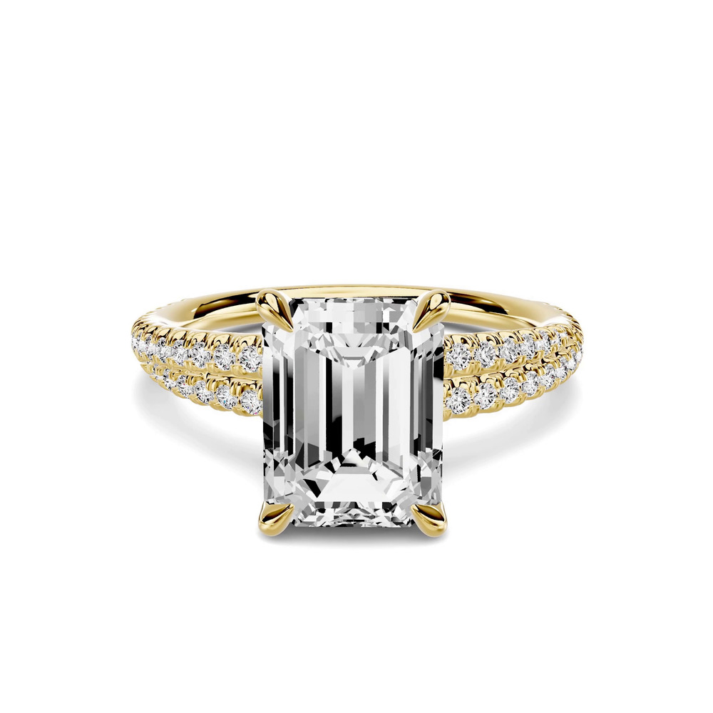 360 degree view of Avalon Double Pavé Crossover 2.50 ct. Emerald-Cut Lab Engagement Ring