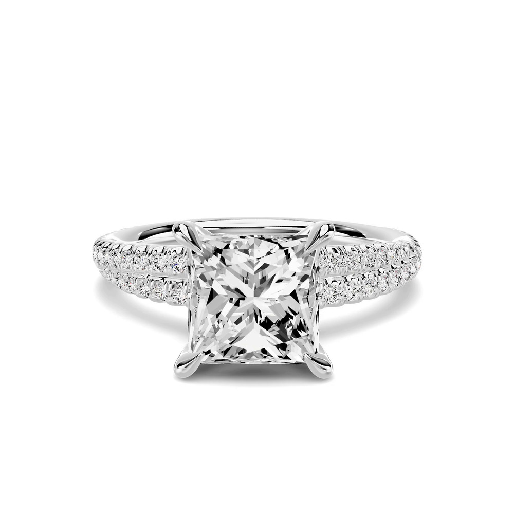 360 degree view of Avalon Double Pavé Crossover 2.50 ct. Princess-Cut Lab Engagement Ring