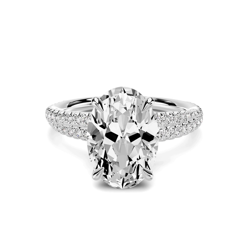 360 degree view of Avalon Double Pavé Crossover 3.00 ct. Oval Lab Engagement Ring