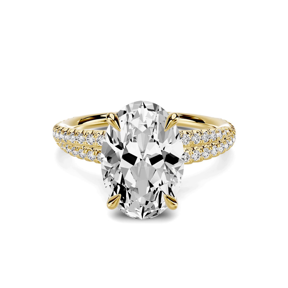 360 degree view of Avalon Double Pavé Crossover 3.00 ct. Oval Lab Engagement Ring