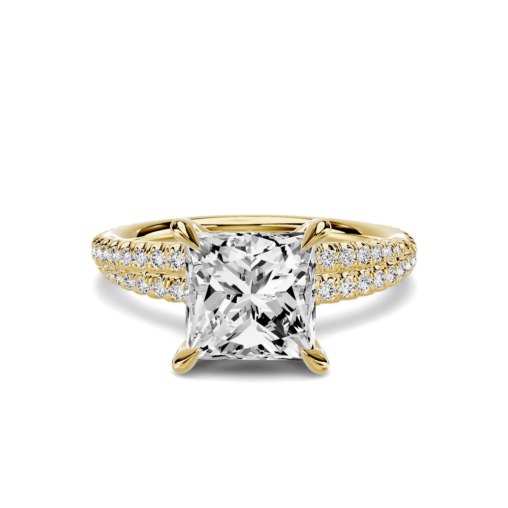 360 degree view of Avalon Double Pavé Crossover 3.00 ct. Princess-Cut Lab Engagement Ring