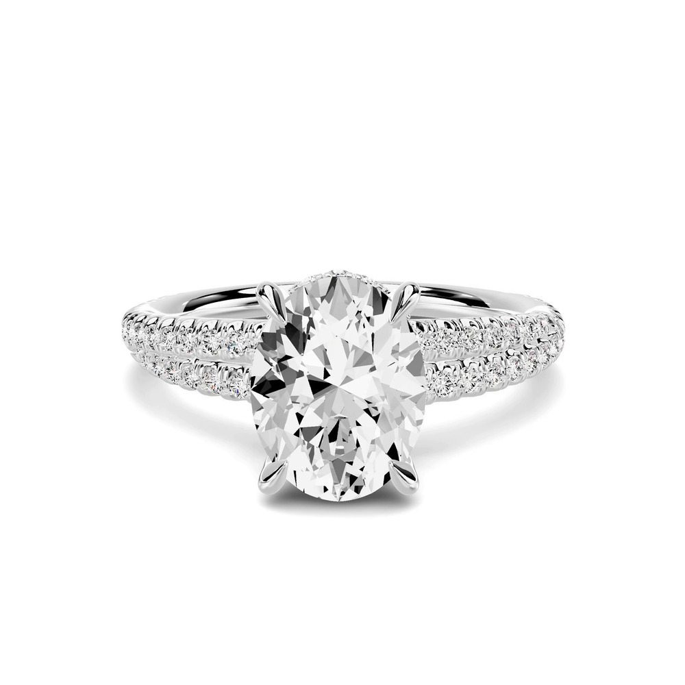 360 degree view of Avalon Double Pavé Crossover Hidden Halo 1.50 ct. Oval Lab Engagement Ring