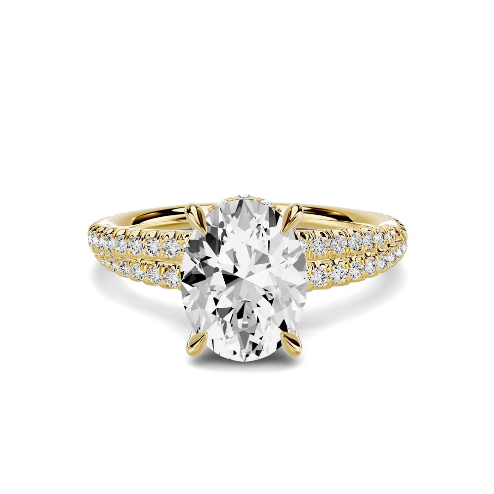 360 degree view of Avalon Double Pavé Crossover Hidden Halo 1.50 ct. Oval Lab Engagement Ring