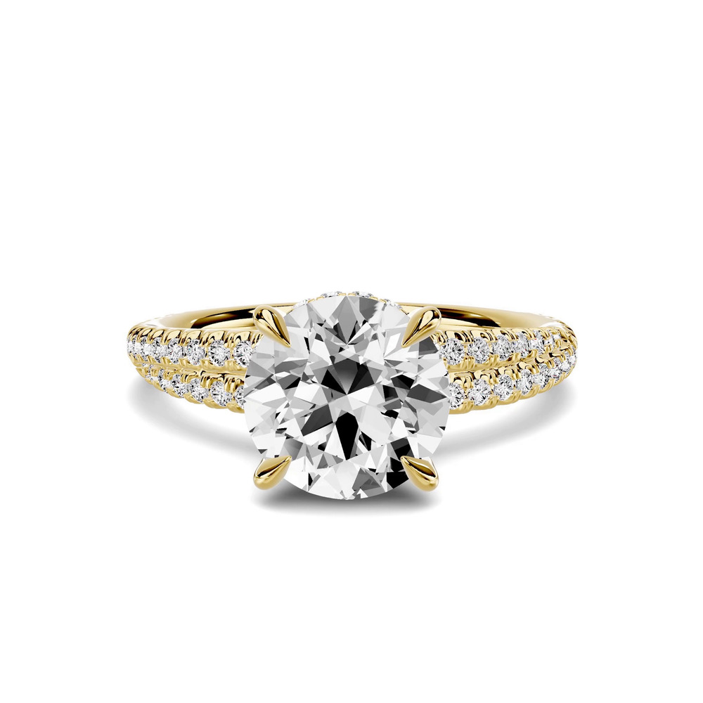 360 degree view of Avalon Double Pavé Crossover Hidden Halo 1.50 ct. Round Lab Engagement Ring