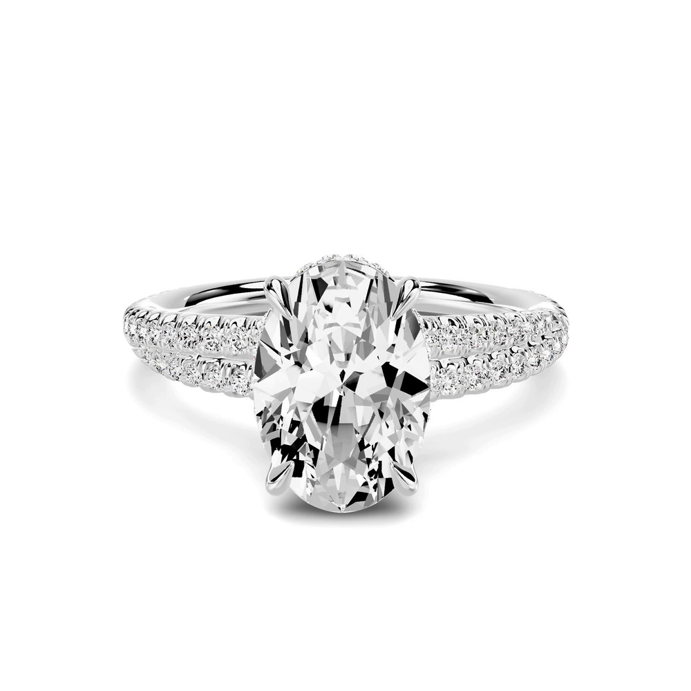 360 degree view of Avalon Double Pavé Crossover Hidden Halo 2.00 ct. Oval Lab Engagement Ring