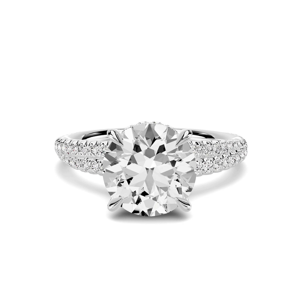 360 degree view of Avalon Double Pavé Crossover Hidden Halo 2.00 ct. Round Lab Engagement Ring
