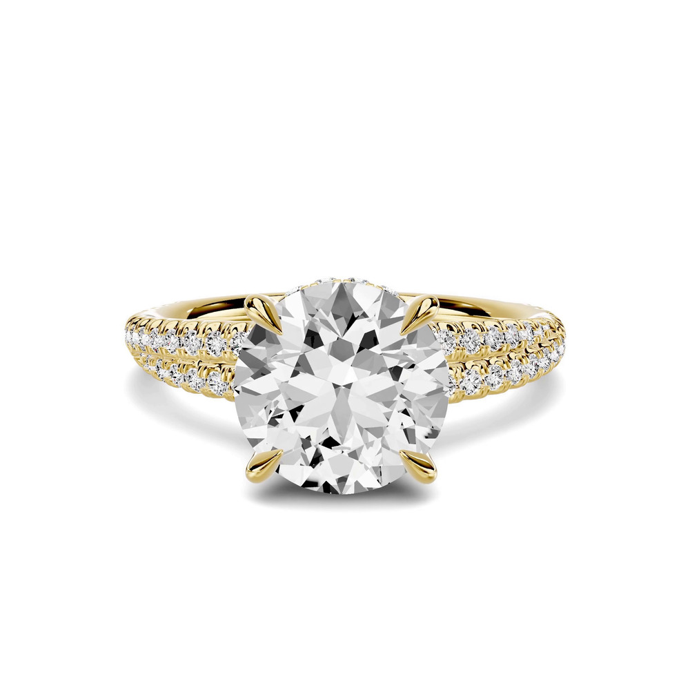 360 degree view of Avalon Double Pavé Crossover Hidden Halo 2.00 ct. Round Lab Engagement Ring