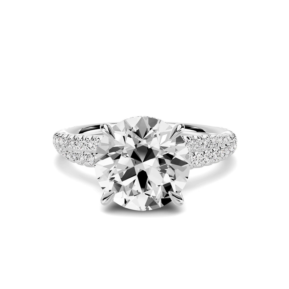 360 degree view of Avalon Double Pavé Crossover Hidden Halo 2.50 ct. Round Lab Engagement Ring