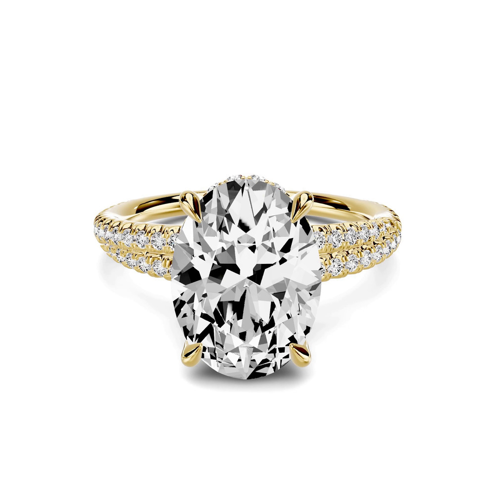 360 degree view of Avalon Double Pavé Crossover Hidden Halo 3.00 ct. Oval Lab Engagement Ring