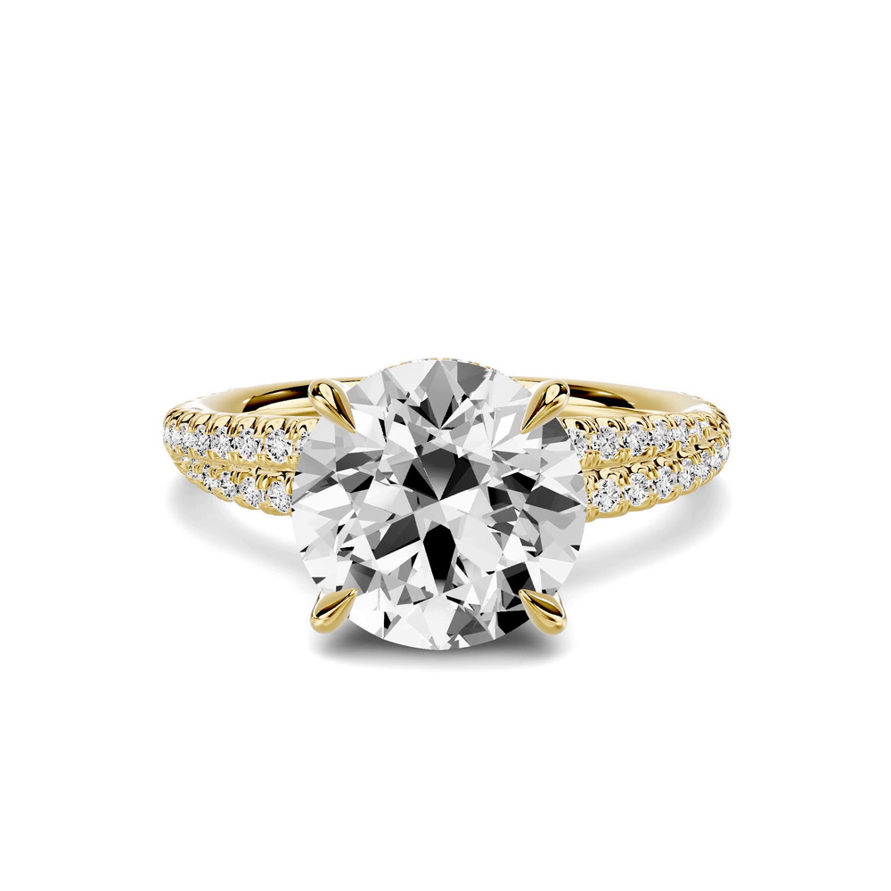 360 degree view of Avalon Double Pavé Crossover Hidden Halo 3.00 ct. Round Lab Engagement Ring