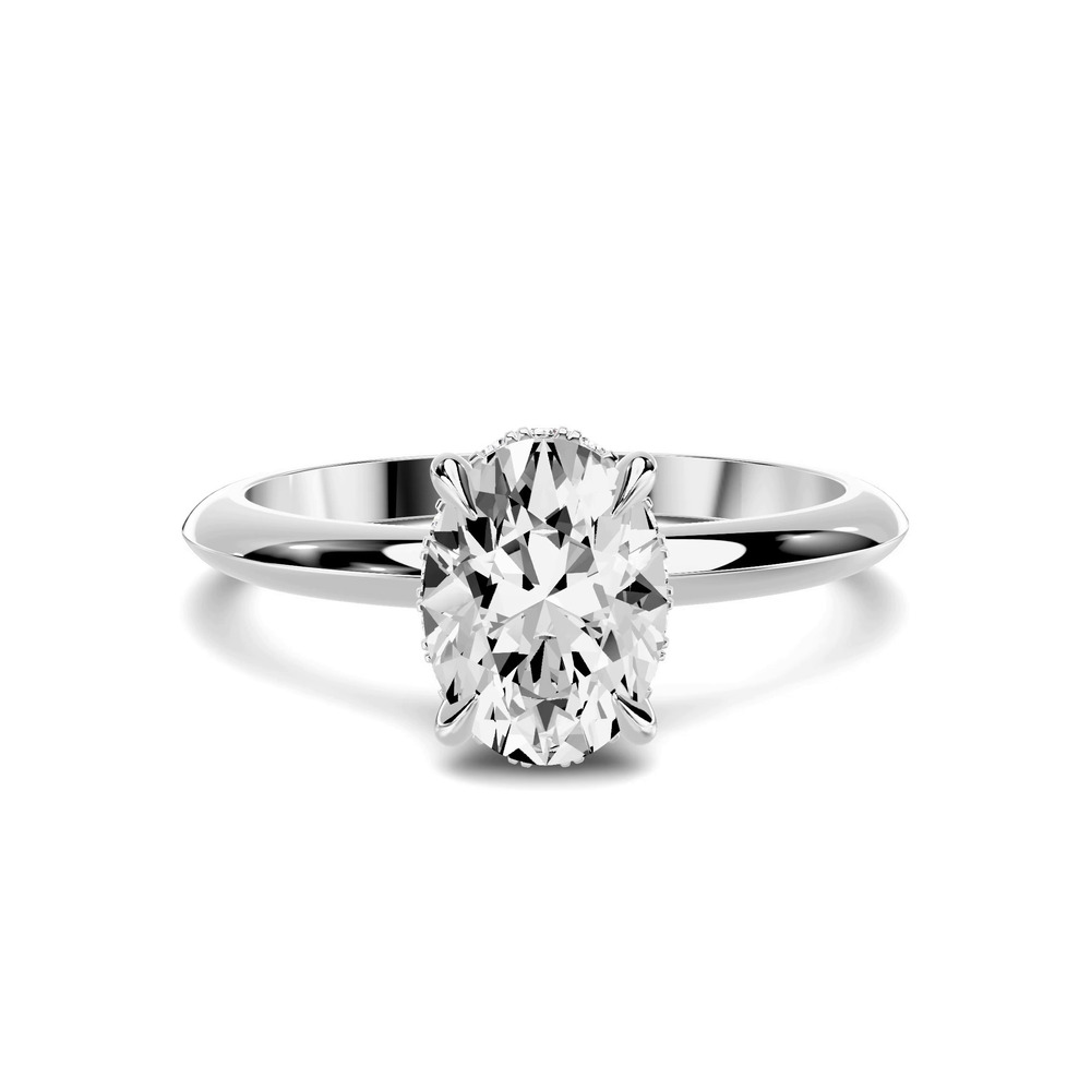 360 degree view of Serra Knife Edge Hidden Halo 1.00 ct. Oval Lab Engagement Ring (2mm)