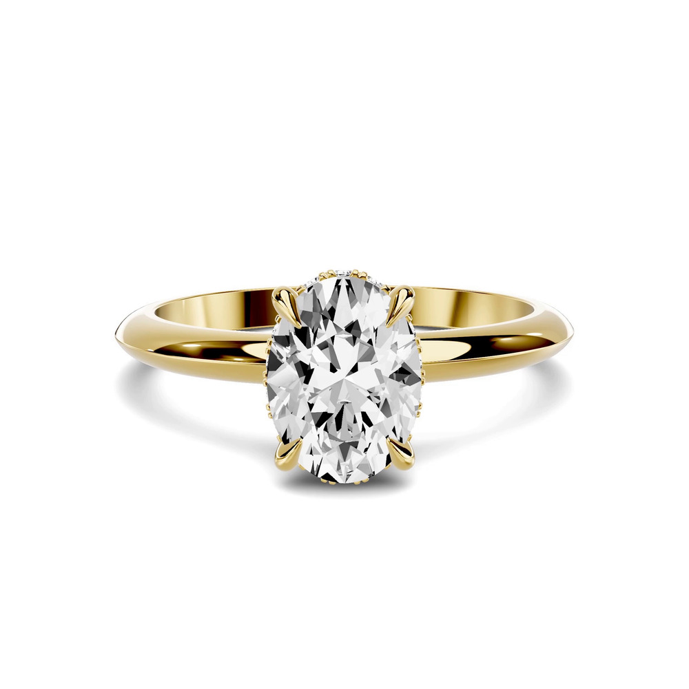 360 degree view of Serra Knife Edge Hidden Halo 1.00 ct. Oval Lab Engagement Ring (2mm)