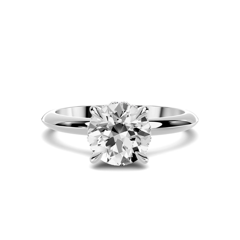 360 degree view of Serra Knife Edge Hidden Halo 1.00 ct. Round Lab Engagement Ring (2mm)