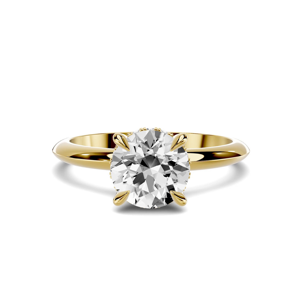 360 degree view of Serra Knife Edge Hidden Halo 1.00 ct. Round Lab Engagement Ring (2mm)