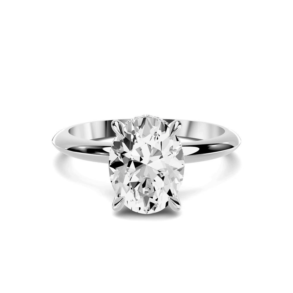 360 degree view of Serra Knife Edge Hidden Halo 1.50 ct. Oval Lab Engagement Ring (2mm)