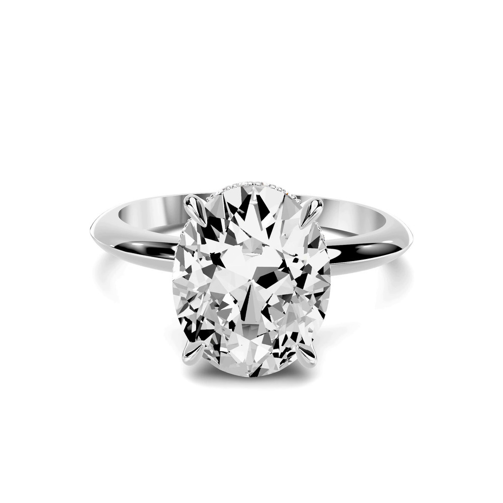 360 degree view of Serra Knife Edge Hidden Halo 2.50 ct. Oval Lab Engagement Ring (2mm)