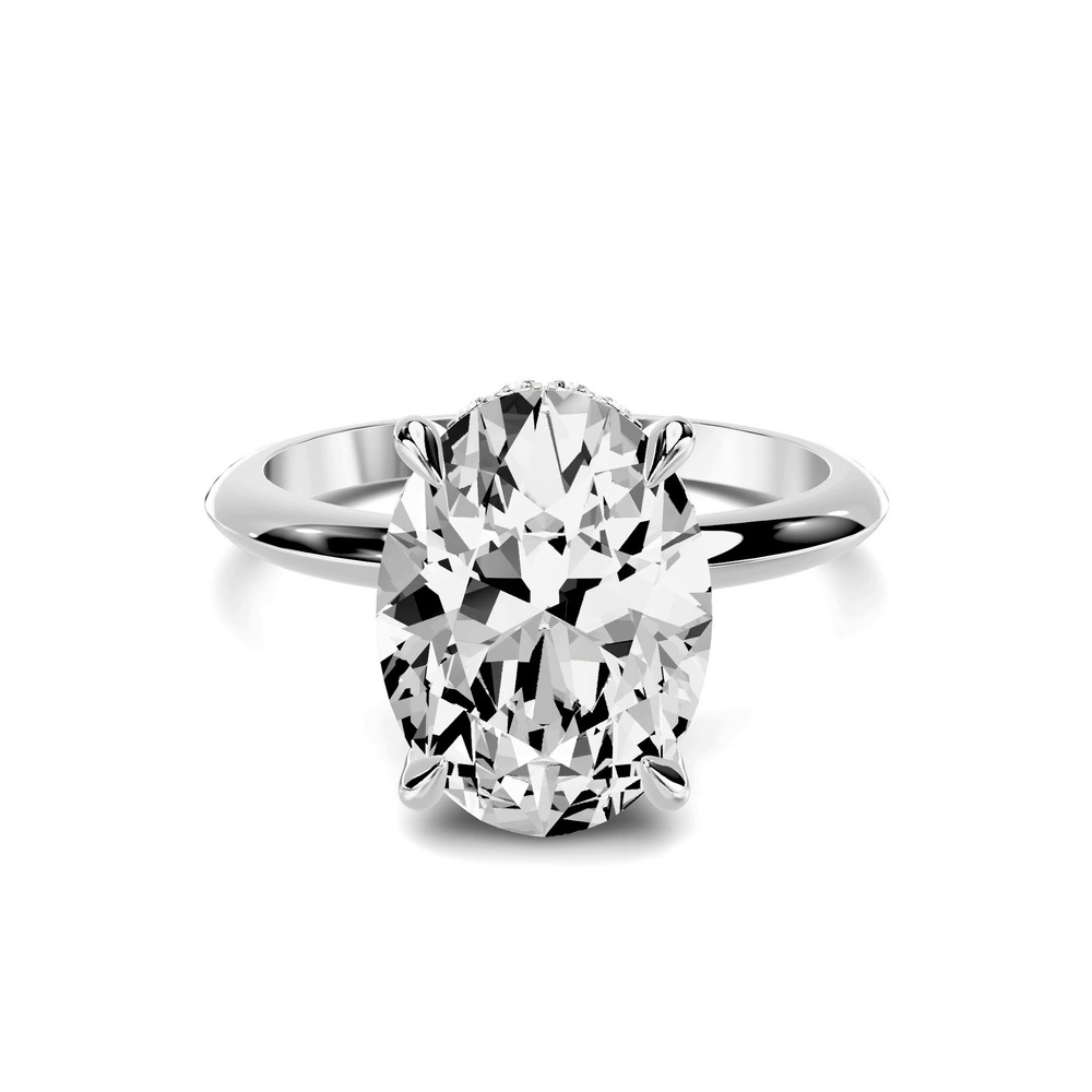 360 degree view of Serra Knife Edge Hidden Halo 3.00 ct. Oval Lab Engagement Ring (2mm)