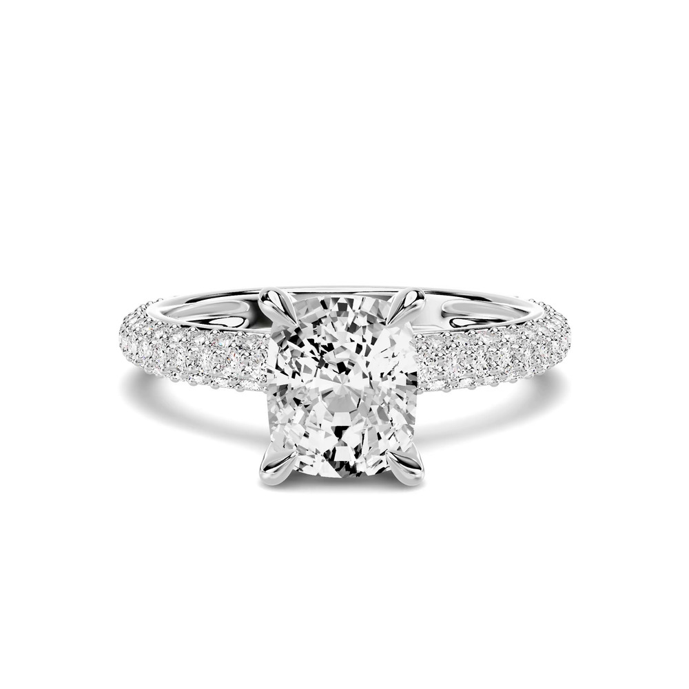 360 degree view of Selora Rolled Pavé 1.00 ct. Elongated Cushion Lab Engagement Ring