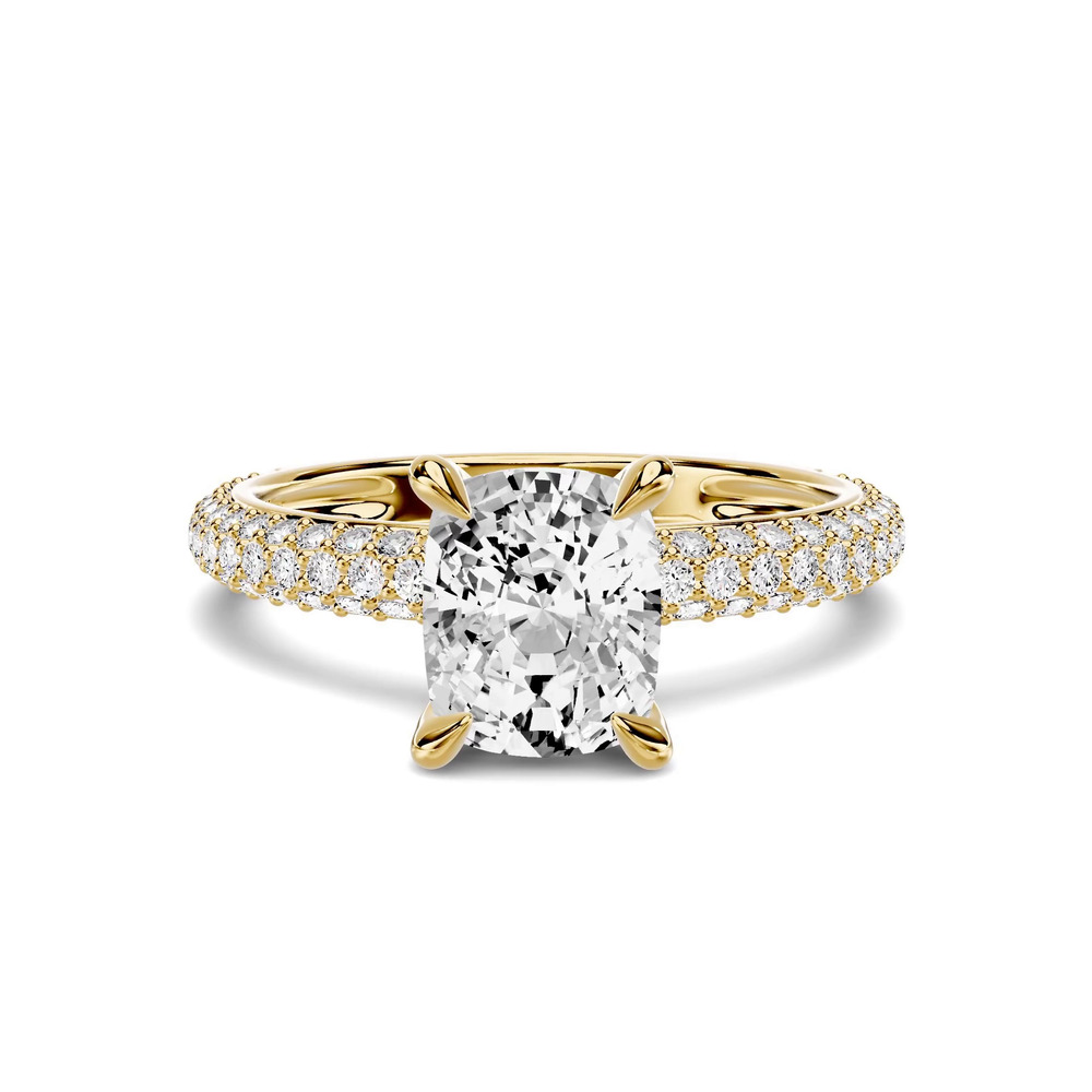 360 degree view of Selora Rolled Pavé 1.00 ct. Elongated Cushion Lab Engagement Ring