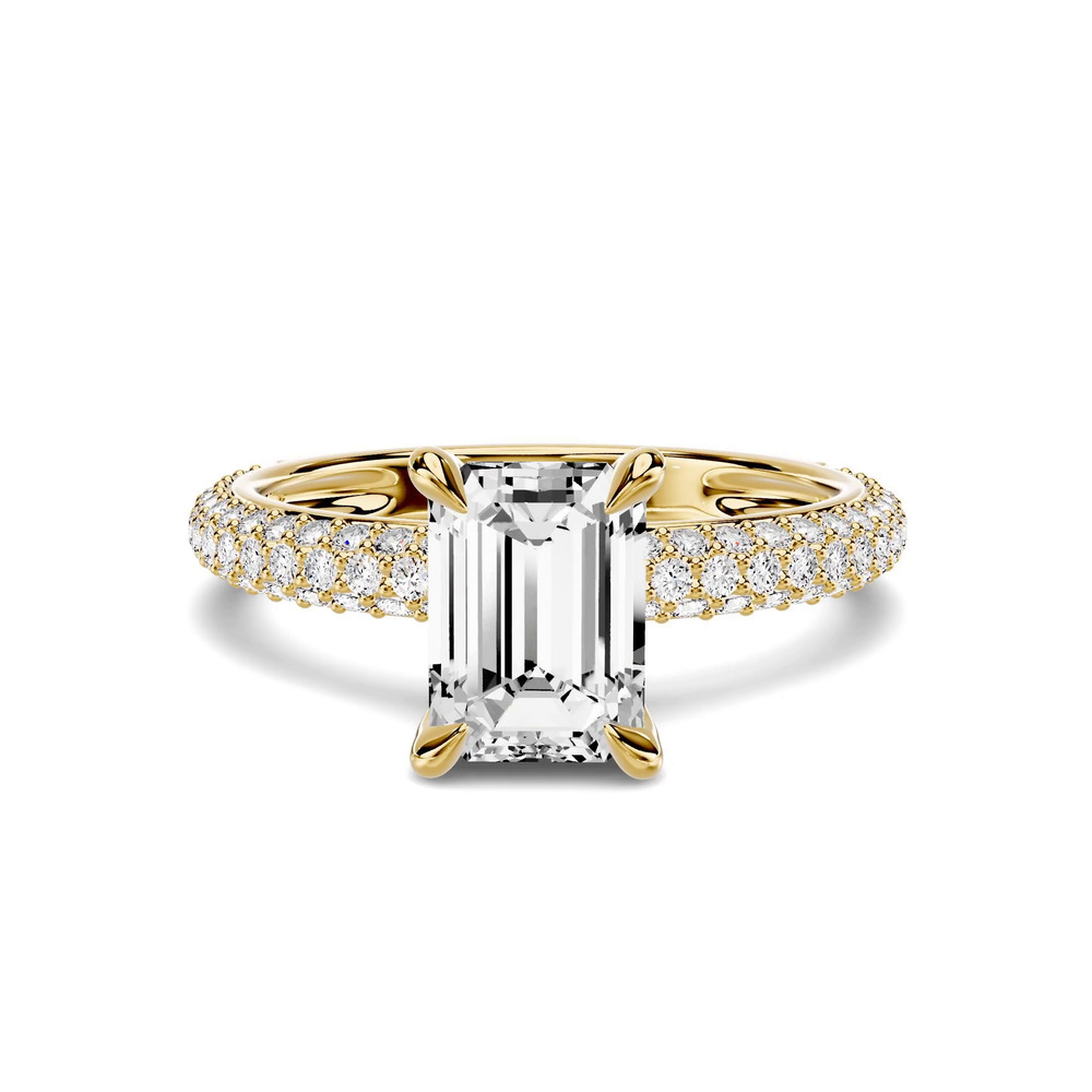 360 degree view of Selora Rolled Pavé 1.00 ct. Emerald-Cut Lab Engagement Ring