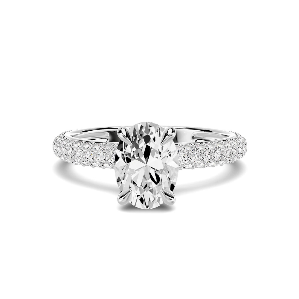 360 degree view of Selora Rolled Pavé 1.00 ct. Oval Lab Engagement Ring