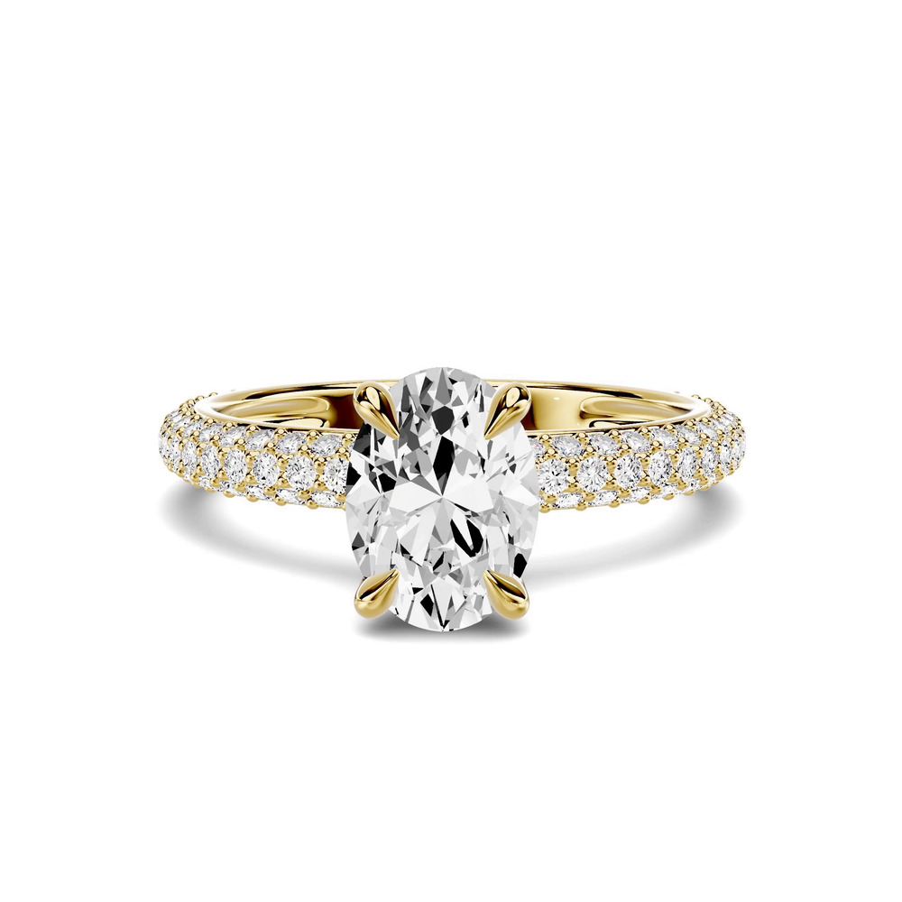 360 degree view of Selora Rolled Pavé 1.00 ct. Oval Lab Engagement Ring