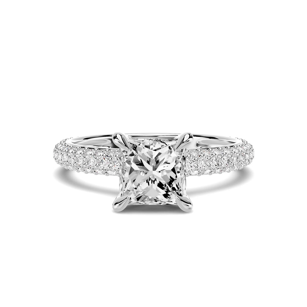 360 degree view of Selora Rolled Pavé 1.00 ct. Princess-Cut Lab Engagement Ring